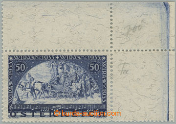 237376 - 1933 ANK.556, WIPA 50 + 50gr, granite paper, upper right cor