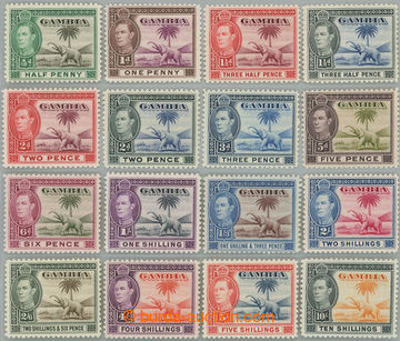 237381 - 1938-1946 SG.150-161, George VI. - Elephant ½d - 10Sh; comp