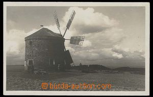 23748 - 1936 KOŘENEC - větrný mlýn, čb. foto, prošlé, krásn