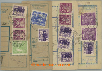 237482 - 1920 sestava 4ks ústřižků poštovní průvodky se smíš