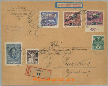 237483 - 1920 PRAHA - ŠTRASBURK, firemní R+Let-dopis zaslaný přes