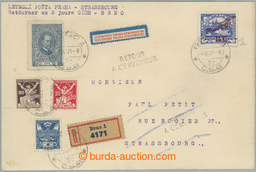 237486 - 1921 PRAHA - ŠTRASBURK, R+Let-dopis zaslaný do Štrasburku