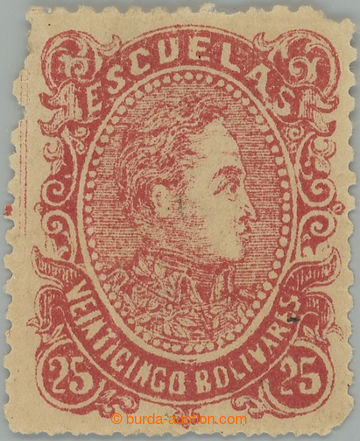 237544 - 1880 Mi.34, ESCUELAS, Bolívar 25R poštovně fiskální zn�