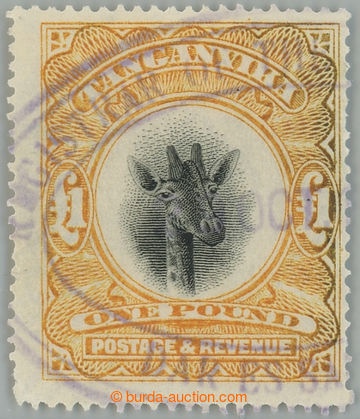 237577 - 1922 SG.88a, Žirafa £1, průsvitka v poloze UPRIGHT; lehk�