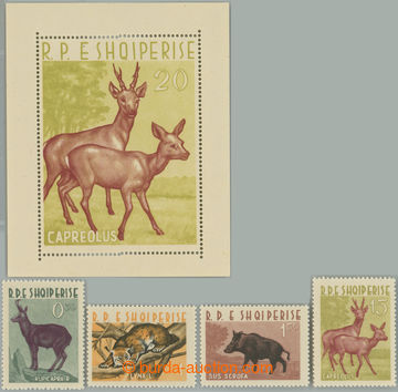 237581 - 1962 Mi.699-702+Bl.15, Fauna 0,50-15L + miniature sheet 20L,