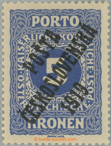 237629 -  Pof.81, Small numerals 5 Koruna blue, type II.; lightly hin