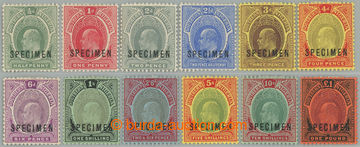 237698 - 1907 SG.33a-44s, Edvard VII. ½d - £1, SPECIMEN; kompletní