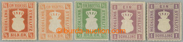 237708 - 1864 Mi.1a, 1b, 2a, 3 (in two shades); Coat of arms 1/4Sgr -