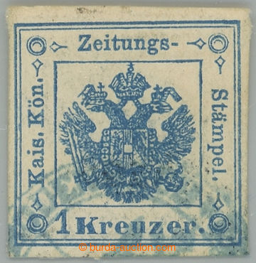 237721 - 1858 Newspaper revenue stamps / Ferch.2, 1 Kr blue; VF, with