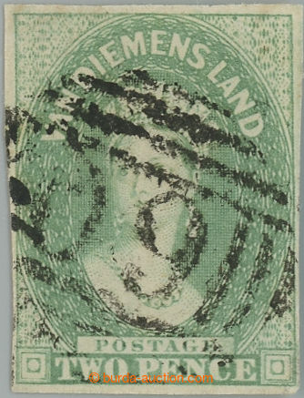 237741 - 1856 SG.20, Victoria Chalon Head 6P dull emerald green, with