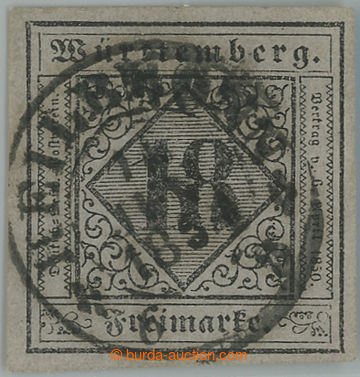 237752 - 1851 Mi.5I, 18Kr grey-violet print type I; superb piece with