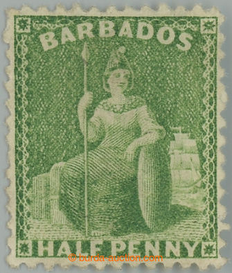 237755 - 1875 SG.67, Britannia (Perkins Bacon) ½P zelená, průsvitk