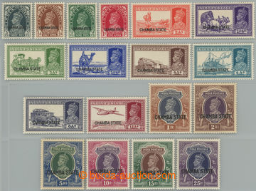 237800 - 1938 SG.82-99, indické Jiří VI. 3Ps - 25Rs Portéty a dop