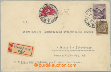 237835 - 1937 R-dopis do vlastních rukou vyplacený zn. Slavkov 3,50