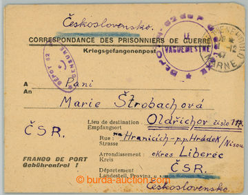 237853 - 1947 FRANCIE / ZAJATECKÁ POŠTA  skládaný dopis od zajatc