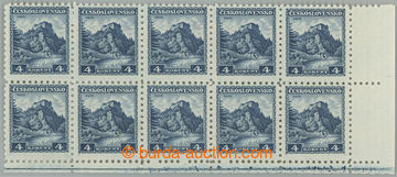 237885 - 1932 Pof.266, Orlík 4Kč modrá, pravý dolní rohový 10-b
