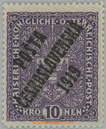 237912 -  Pof.51, Znak 10K světle fialová, I. typ přetisku; svěž