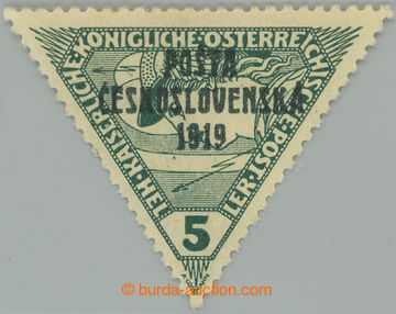 237913 -  Pof.56, Triangle 5h green, overprint III. type; lightly hin