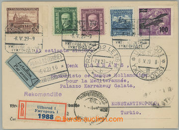 238015 - 1929 first flight UZHHOROD - PRAGUE - KONSTANTINOPOL / Reg a
