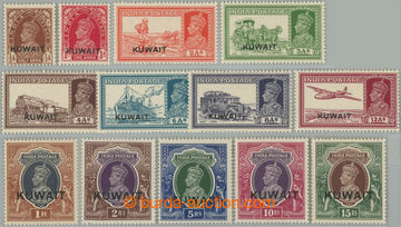 238020 - 1939 SG.36-51w, George VI. of India ½A - 15R with overprint