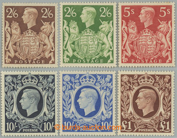 238033 - 1939-1948 SG.476-478c, Jiří VI. 2Sh6d - £1; 5Sh nepatrné