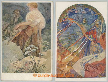 238065 - 1926 MUCHA Alfons (1860–1939), sestava 2ks pohlednic, 1x V