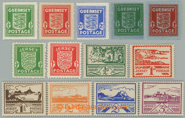 238066 - 1941-1944 KANALINSELN - GUERNSEY SG.1-5 and JERSEY SG.1-8, c