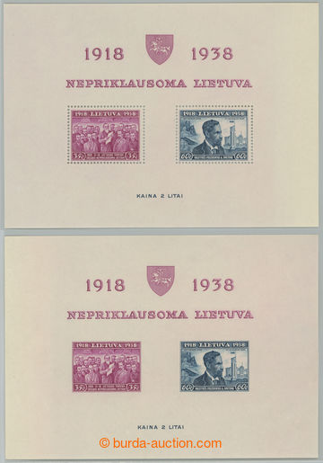 238087 - 1938 Mi.Bl.1A+B, aršíky 20 let republiky, zoubkovaný a ne