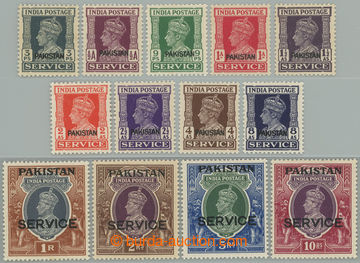 238094 - 1947 SG.O1-O13, George VI. 3p - 10Rs of India with overprint
