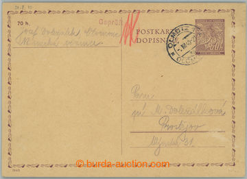 238147 - 1940 PRISON OLOMOUC / p.stat PC sent Czech prisoner from Ger