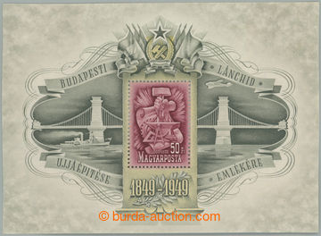 238162 - 1949 Mi.Bl.17, aršík 100 let řetězového mostu v Budape