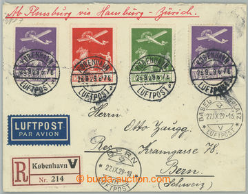 238166 - 1929 R+Let dopis do Švýcarska vyfr. kompletní leteckou em
