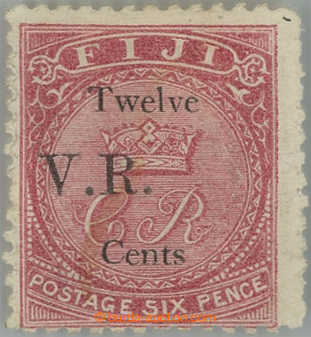 238198 - 1874 SG.21, Crown C.R. 6P rose with overprint TWELVE CENTS +