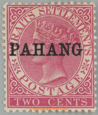 238200 - 1889 SG.1, Straits Settlements 2C rose s přetiskem PAHANG; 