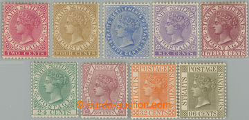 238201 - 1883-1891 SG.63-71, Viktorie 2C - 96C, průsvitka CA; komple
