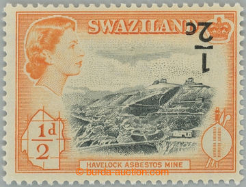 238215 - 1961 SG.65a, Alžběta II. Krajinky  ½C / ½P, PŘETISK PŘ