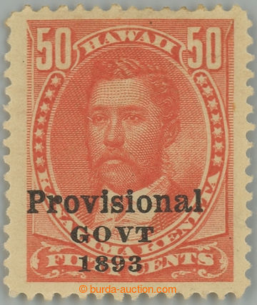 238228 - 1893 Sc.72b, PROVISIONAL GOVT. 1893 / 50C červená, chyboti
