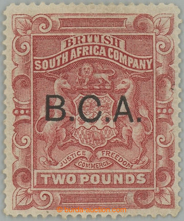 238250 - 1891-1895 SG.15, Coat of arms £2 rose-red overprint B.C.A.;