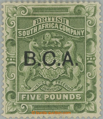 238251 - 1891-1895 SG.16, Znak £5 sage-green, přetisk B.C.A.; půvo