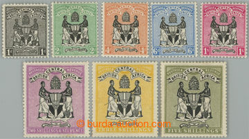 238263 - 1895 SG.21-28, BCA Coat of arms 1P-5Sh, without watermark; 5