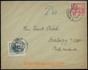 23827 - 1919 insufficiently franked letter with stamp. 10h, Pof.5, b