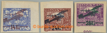 238327 -  Pof.L1-L3, I. provisional air mail stmp., complete imperfor