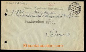 23834 - 1938 pre-printed envelope Post Off. Prague 7 on/for damaged 