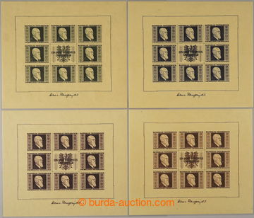 238370 - 1946 ANK.780-783A, souvenir sheets Renner; 1Sh minor gum fau