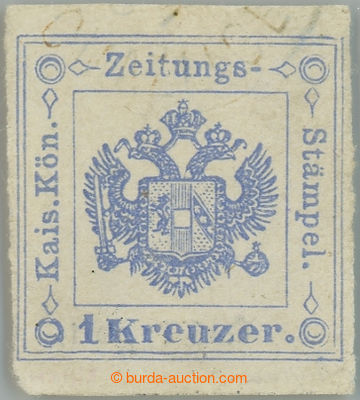 238385 - 1877 Newspaper revenue stamp / Ferch.5d, Coat of arms 1 Kr U