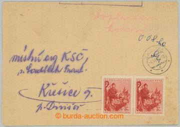 238446 - 1953 VYPLACENO V HOTOVOSTI / tiskopis vyfr. zn. Pof. 705 (2x