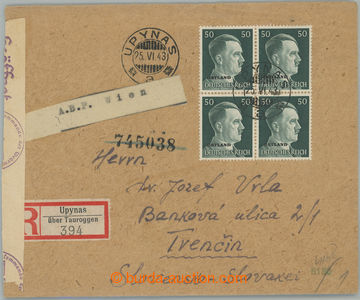 238449 - 1943 OSTLAND / R-dopis zaslaný z Litvy do Trenčína, vyfr.