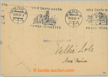 238463 - 1953 NEDĚLE / poštovně paušalovaný tiskopis (!), SR BRN