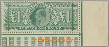 238539 - 1902 SG.266, Edvard VII. £1 modro-zelená, pravý dolní ro