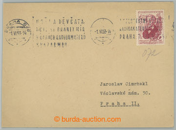 238558 - 1953 1. DEN + DOPLATNÉ / dopis v místě vhozený do pošt.